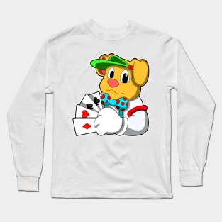 Dog at Poker with Cards Long Sleeve T-Shirt